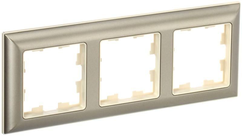 рамка 3-м brite ру-3-бр беж./шампань iek br-m32-12-3-k10 от BTSprom.by