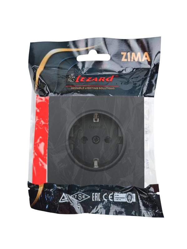  Розетка 1-мест. с защитн.шторк. ПБТ СП ZIMA IP20 10А безвинт. зажим черн. бархат LEZARD 704-4288-124BQC фото в каталоге от BTSprom.by