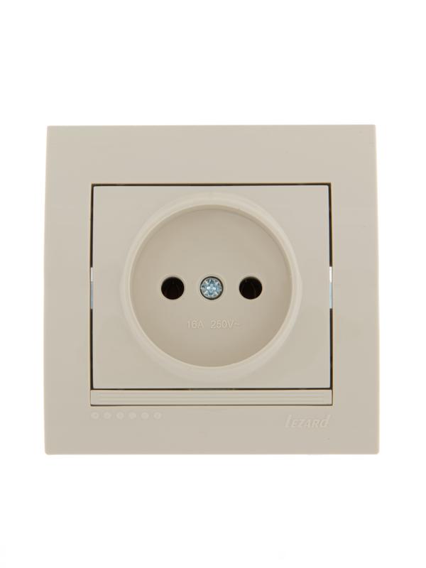 розетка 1-м сп deriy 16а ip20 без заземл. керамика крем. lezard 702-0303-121 от BTSprom.by