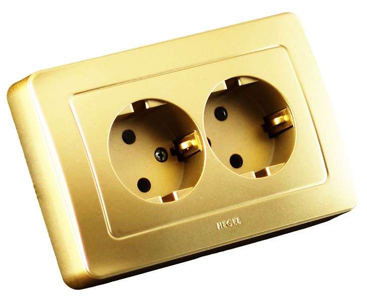 розетка 2-м сп мастер 16а ip20 250в с заземл. зол. hegel рс16-351-07 от BTSprom.by