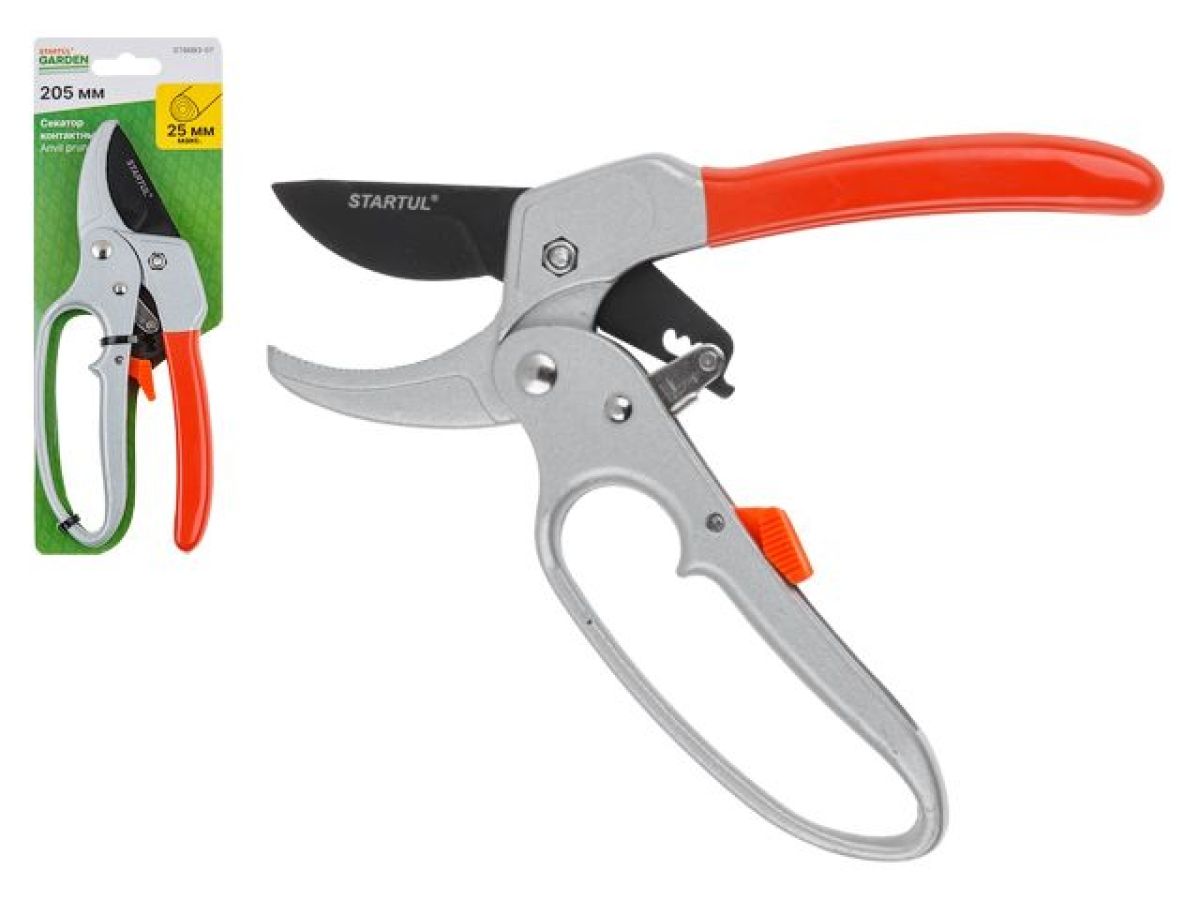 секатор контактный с храповым механизмом startul garden (st6093-07) (длина 205мм) st6093-07 от BTSprom.by