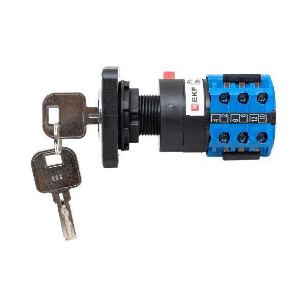  Переключатель кулачковый ПК-1-194 10А с ключом для амперметра PROxima EKF pk-1-194-10 фото в каталоге от BTSprom.by