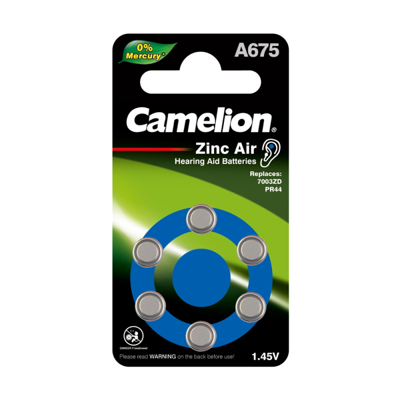 элемент питания za675 mercury free a675-bp6 (0%hg) 1.4в 620ма.ч для слуховых аппаратов bl-6 (блист.6шт) camelion 12826 от BTSprom.by