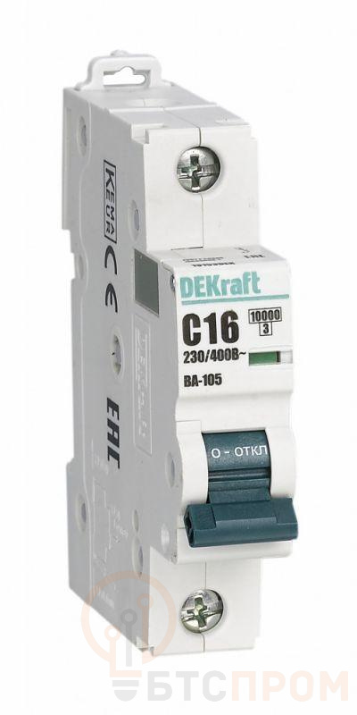 Выключатель автоматический модульный 1п D 20А 10кА ВА-105 DEKraft 13202DEK фото в каталоге от BTSprom.by  Выключатель автоматический модульный 1п D 20А 10кА ВА-105 DEKraft 13202DEK фото в каталоге от BTSprom.by