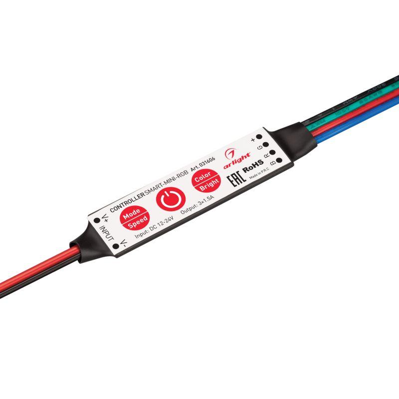 контроллер smart-mini-rgb (12-24в 3х1.5а) (ip20 пластик) arlight 031606 от BTSprom.by