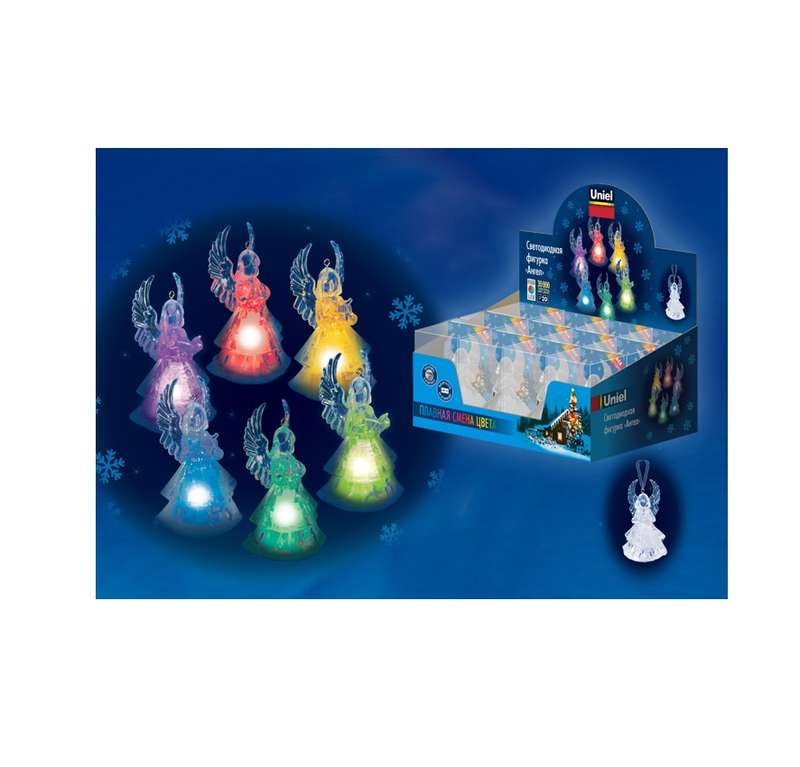 гирлянда светодиодная «ангел» uld-f602 rgb angel set12 на батарейке в составе набора из 12шт (3 вида по 4шт) 5х9 см uniel ul-00001419 от BTSprom.by