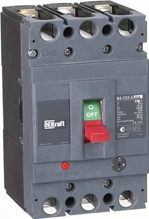  Выключатель автоматический 3п 40А диапазон уставок 32...40А 50кА ВА-332 DEKraft 21132DEK фото в каталоге от BTSprom.by