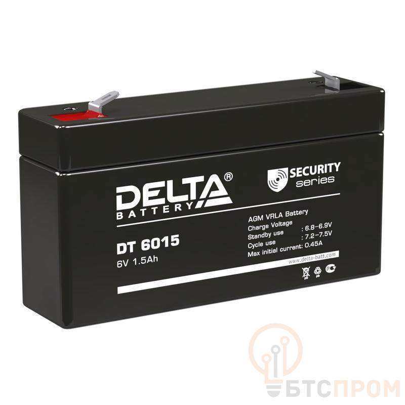  Аккумулятор ОПС 6В 1.5А.ч Delta DT 6015 фото в каталоге от BTSprom.by