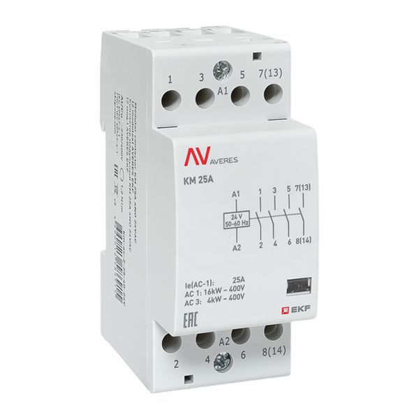 контактор модульный км 25а 4no 24в ac (2 мод.) averes ekf km-av-2-25-40-24v от BTSprom.by