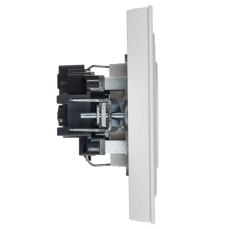  Розетка BRITE РСР14-1-0-БрАБ 16А в сборе с заземл. защ. шторки арктич. бел. IEK BR-R14-16-K91-F фото в каталоге от BTSprom.by