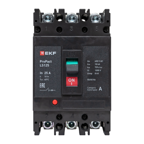  Выключатель автоматический 3п 25А 18кА LS125 ProPact EKF mccb-125-18-3-25-ls фото в каталоге от BTSprom.by