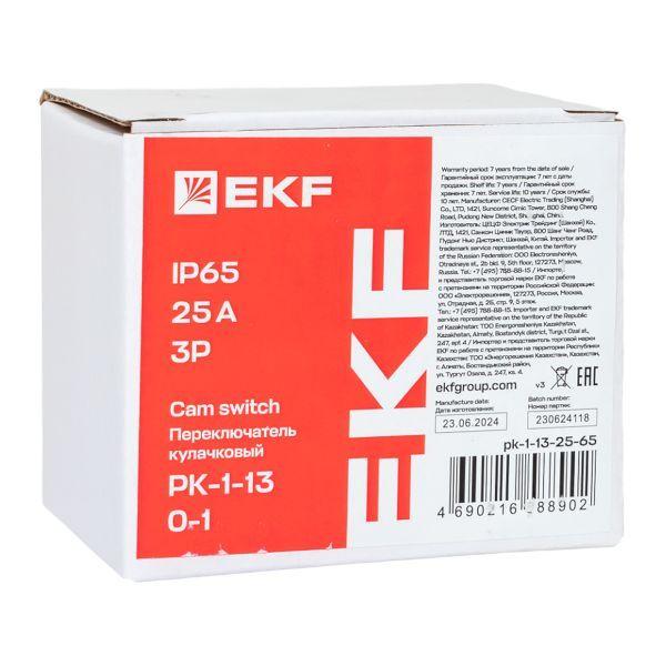  Переключатель кулачковый ПК-1-13 3п 25А "0-1" IP65 EKF pk-1-13-25-65 фото в каталоге от BTSprom.by