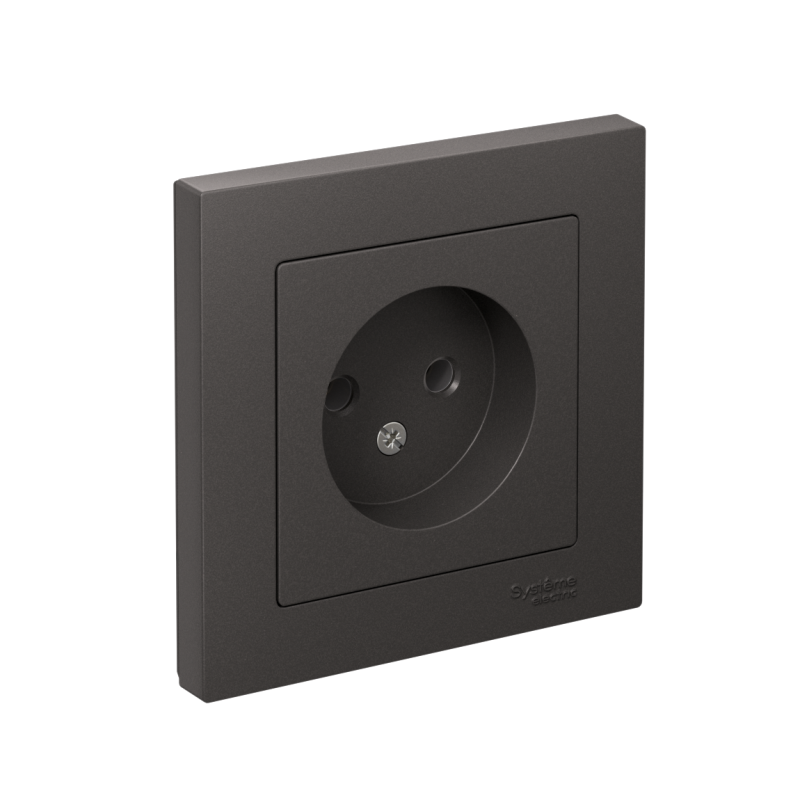розетка atlasdesign без заземл. 16а в сборе базальт se atn001440 от BTSprom.by