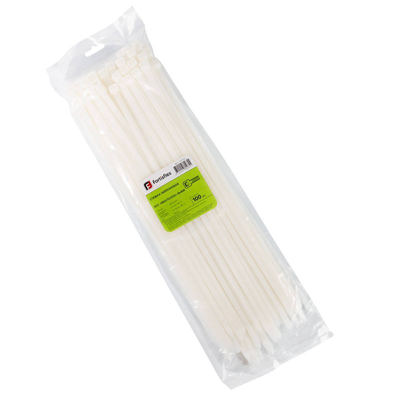 хомут нейлоновый ксс multilock 8х400 бел. (уп.100шт) fortisflex 102313 от BTSprom.by
