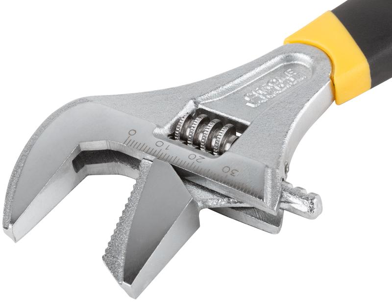  Ключ разводной "Техно" CrV узкие+переставная губки шкала увеличен. захват прорезин. ручка 200мм 40мм FIT 70189 фото в каталоге от BTSprom.by