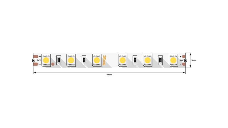 лента светодиодная стандарт 5050 60led/м 14.4вт/м тепл. бел. 24в ip20 (уп.5м) swg standard 00-00006318 от BTSprom.by