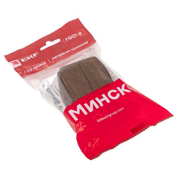  Выключатель 2-кл. 2п ОП Минск 10А IP20 темн. дерево EKF EGV10-023-40 фото в каталоге от BTSprom.by