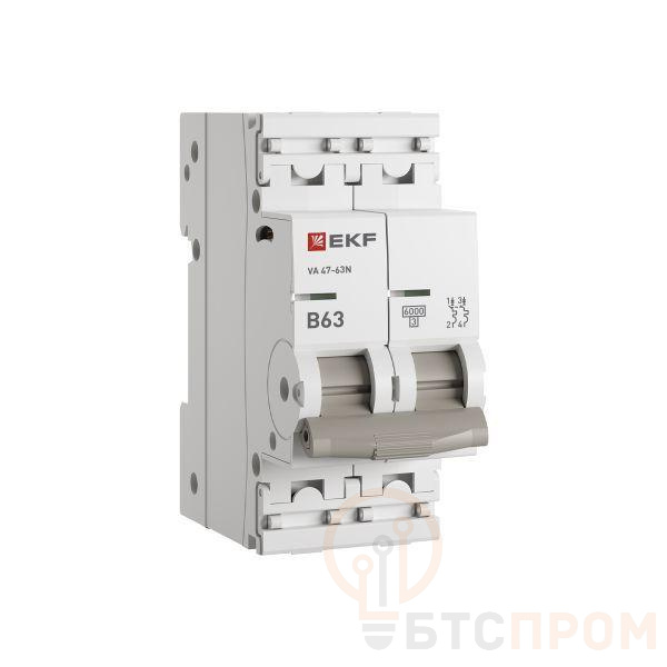 Выключатель автоматический модульный 2п B 63А 6кА ВА 47-63N PROxima EKF M636263B фото в каталоге от BTSprom.by  Выключатель автоматический модульный 2п B 63А 6кА ВА 47-63N PROxima EKF M636263B фото в каталоге от BTSprom.by
