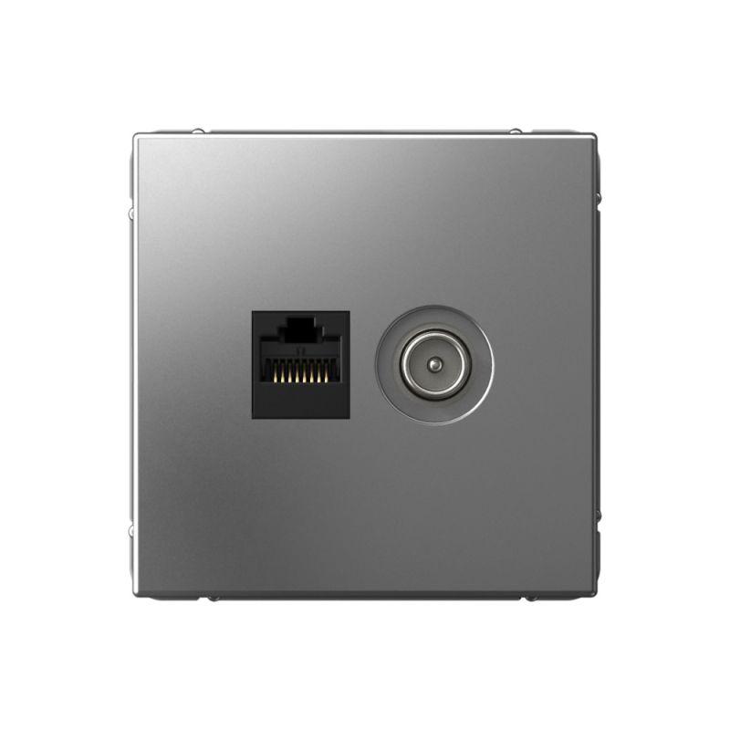розетка компьютерная + телевизионная 2-м artgallery rj45 + tv кат.5e сталь se gal000989 от BTSprom.by