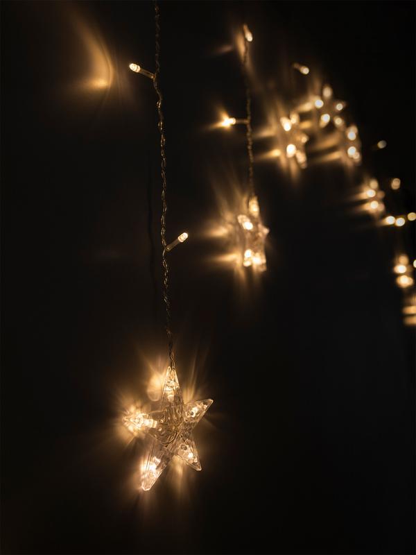  Гирлянда Бахрома "Арка" (с насадками-звездами) ICLD136WW-C-ST 136LED 2.5х1.2м 8режимов IP20 тепл. бел. SHLights 4690601054234 фото в каталоге от BTSprom.by