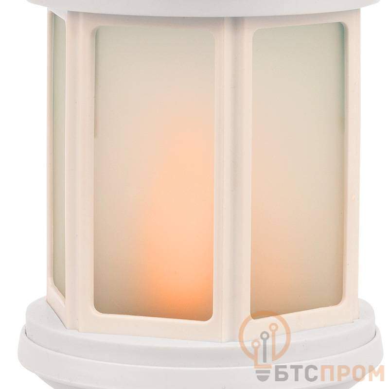  Декоративный фонарь с эффектом пламени свечи, белый корпус, размер 12х12х20,6 см, цвет теплый белый фото в каталоге от BTSprom.by