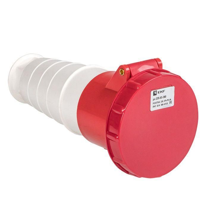 розетка кабельная 63а 380в 3p+ре+n ip67 (235) ekf ps-235-63-380 от BTSprom.by