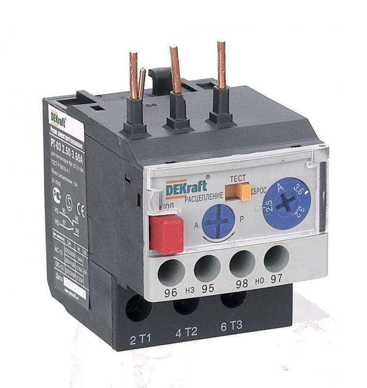 реле тепловое рт-03 2.50-3.60а для контакторов 09-18а dekraft 23110dek от BTSprom.by