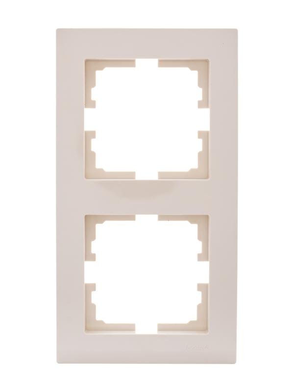  Рамка 2-местн. вертик. VESNA кремов. LEZARD 742-0300-152 фото в каталоге от BTSprom.by