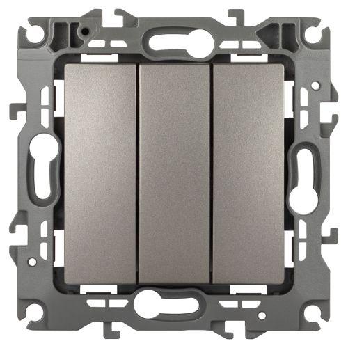 выключатель 3-кл. эра12 12-1107-16 10а 250в 10ax механизм титан эра б0065703 от BTSprom.by