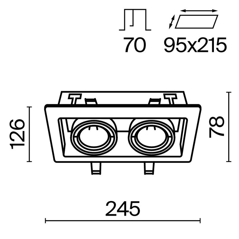  Светильник встраиваемый Metal Modern GU10 2x10Вт Maytoni DL008-2-02-W фото в каталоге от BTSprom.by