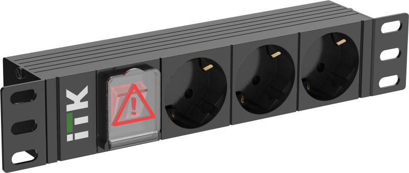 блок розеток 3-м pdu немец. станд. led 1u вх. с14 10" itk ph12-3d3-p от BTSprom.by