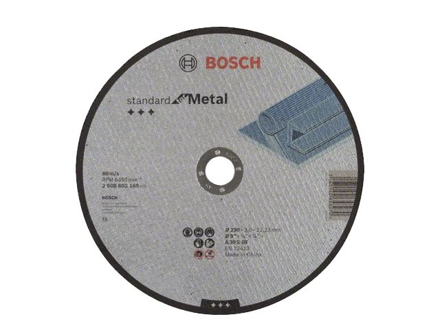 круг отрезной 230х3.0x22.2 мм для металла standart bosch 2608603168 от BTSprom.by
