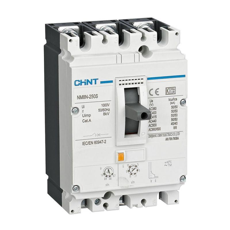 выключатель автоматический 3п 160а 100ка nm8ndc-250h tm с рег. термомаг. расцеп. (r) chint 271286 от BTSprom.by