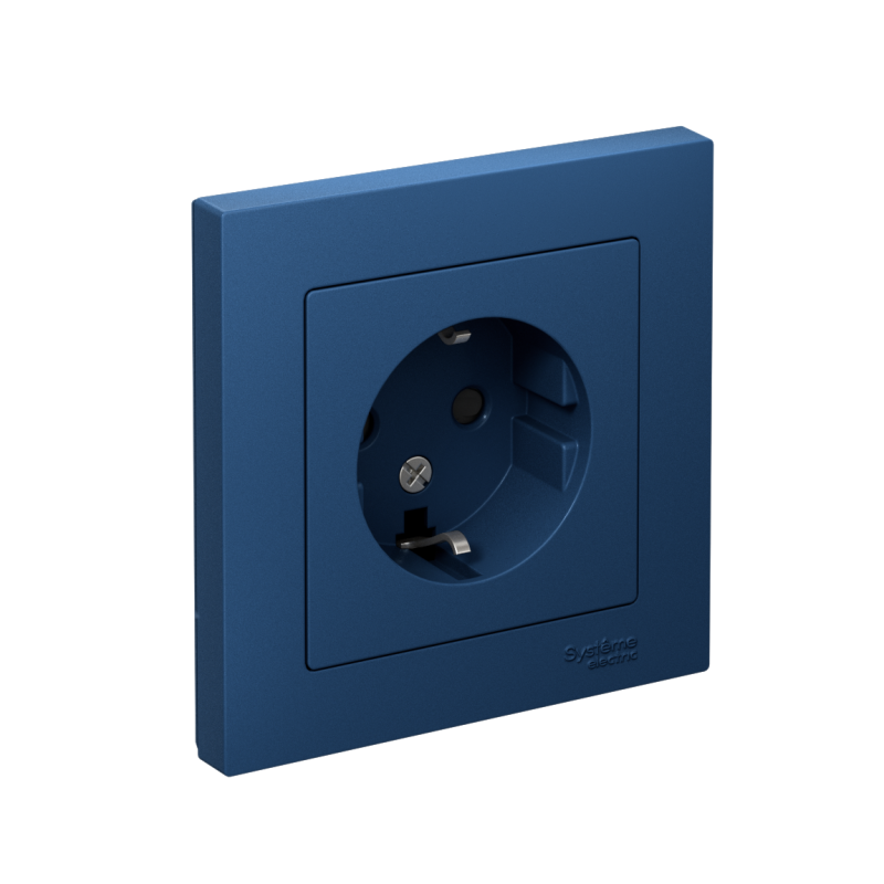 розетка atlasdesign 16а с заземл. со шторками в сборе аквамарин se atn001144 от BTSprom.by