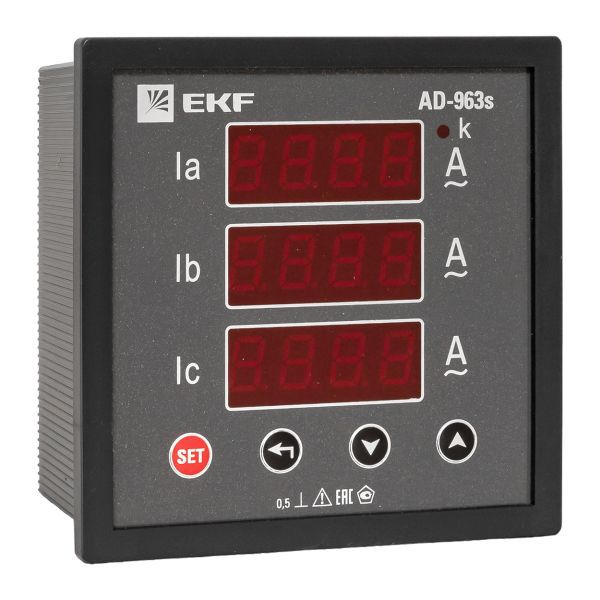 амперметр цифровой ad-963s на панель 96х96 (квадратный вырез) 3ф в коротком корпусе proxima ekf ad-963s от BTSprom.by