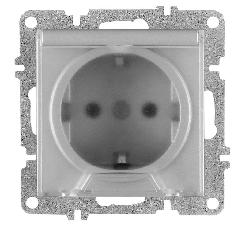 розетка 1-м с заземл. с крышкой механизм lavin/karen сер. arvia 50 03 2000 218 от BTSprom.by