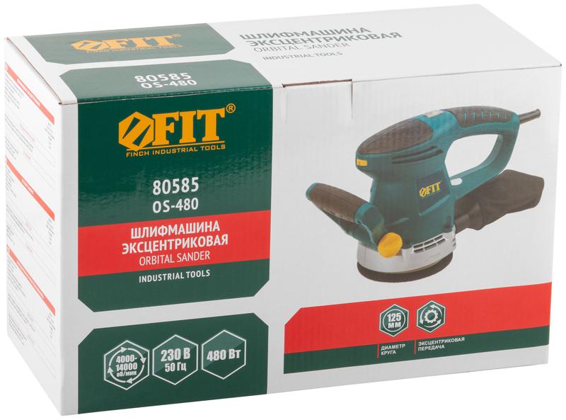  Машина шлифовальная эксцентриковая 480Вт 4000-14000об/мин; 125мм; липучка FIT 80585 фото в каталоге от BTSprom.by