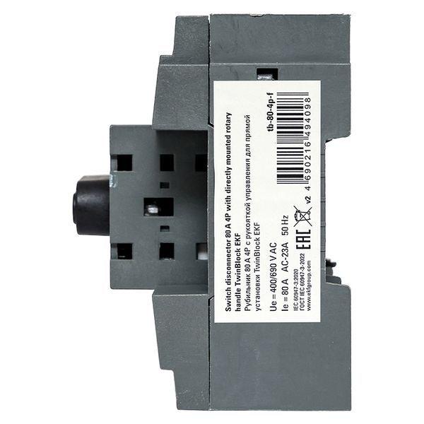  Рубильник 4п 80А с рукояткой управления для прямой установки TwinBlock EKF tb-80-4p-f фото в каталоге от BTSprom.by