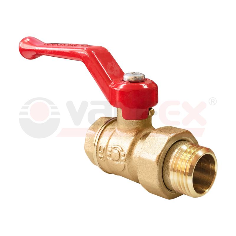 кран шаровой латунный optima с американкой вр/нр рычаг 3/4дюйм (48/12) valfex vf.225.l0r1.034 от BTSprom.by