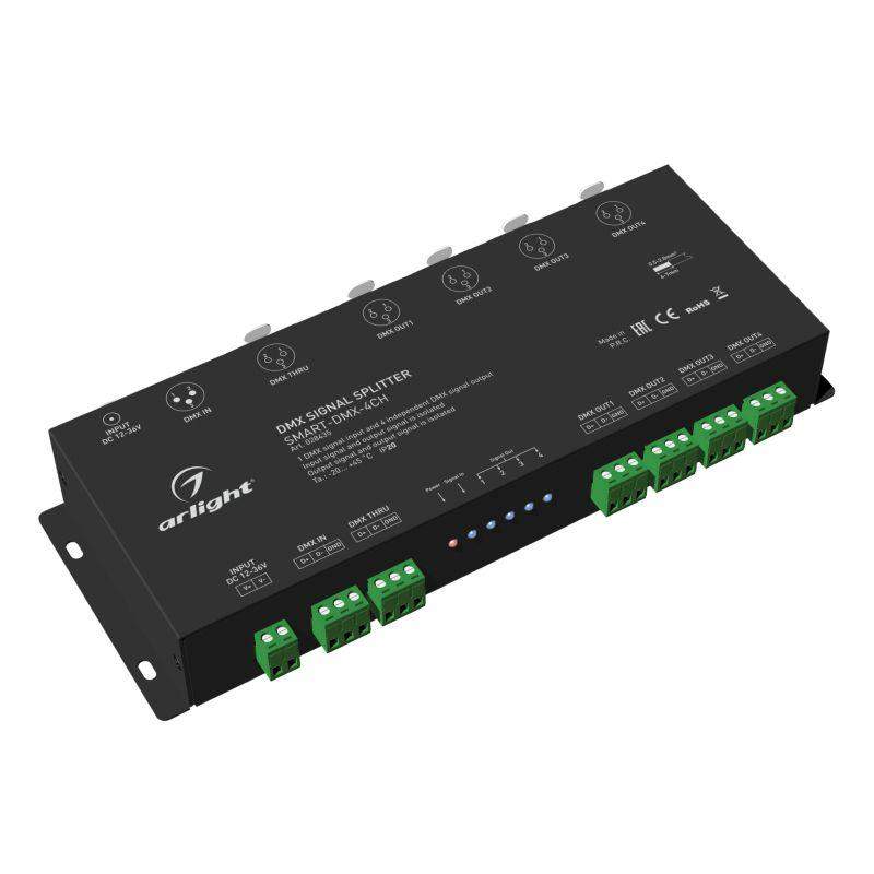 сплиттер-dmx smart-dmx-4ch (12-36в xlr3) (ip20 металл) arlight 028435 от BTSprom.by