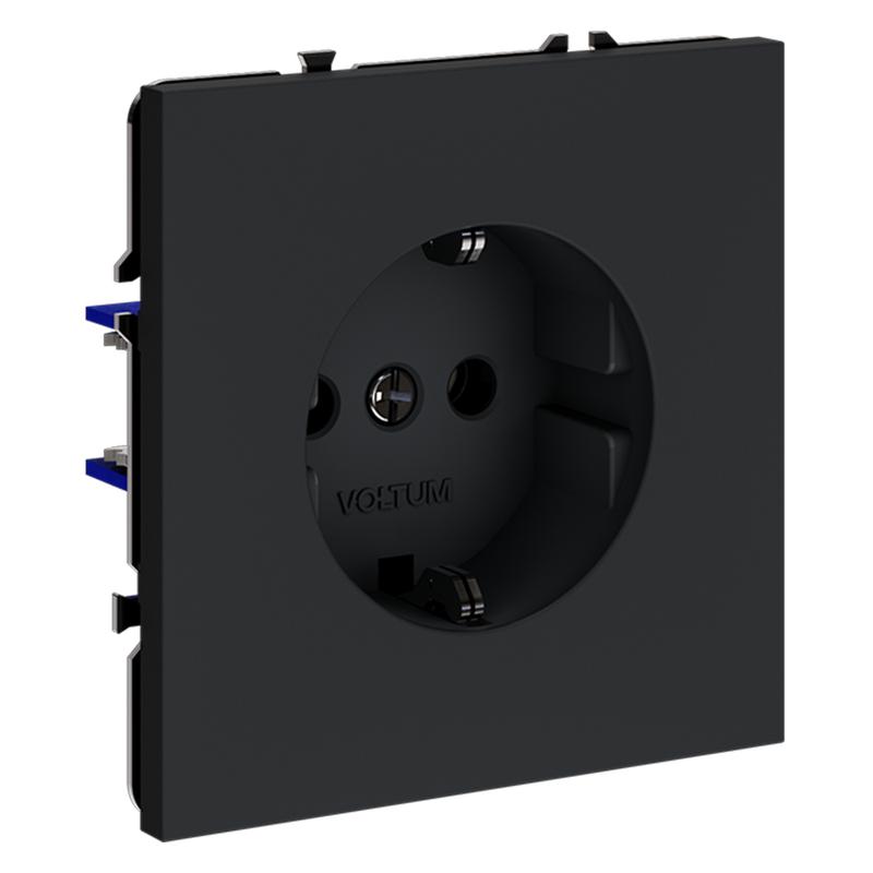  Розетка 1-м СП S70 16А с заземл. механизм графит Voltum VLS040107 фото в каталоге от BTSprom.by