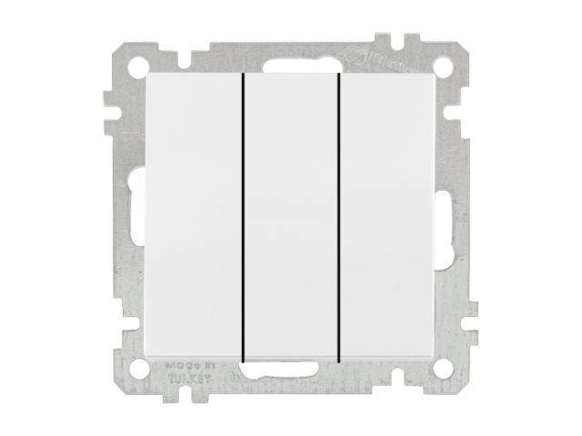 выключатель 3-клав. (скрытый, винт. зажим) белый, elitra, mutlusan (10 a, 250 v, ip 20) 2270 409 0201 от BTSprom.by