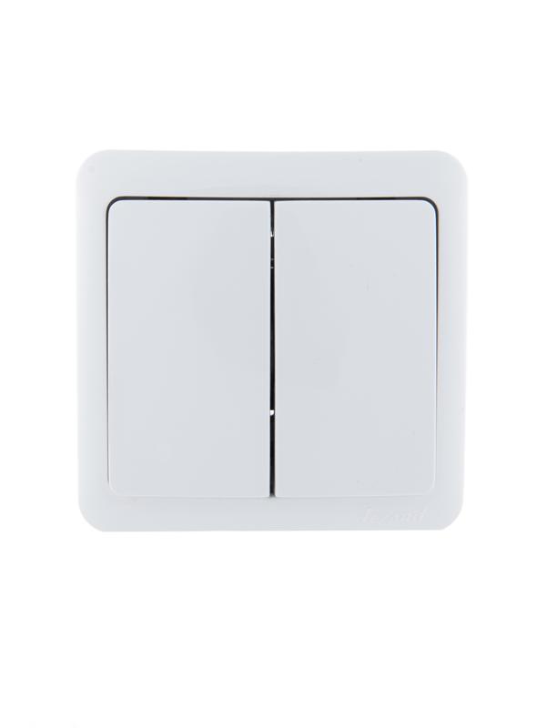 выключатель 2-кл. 1п оп viola 10а ip20 бел. lezard 751-0200-101 от BTSprom.by