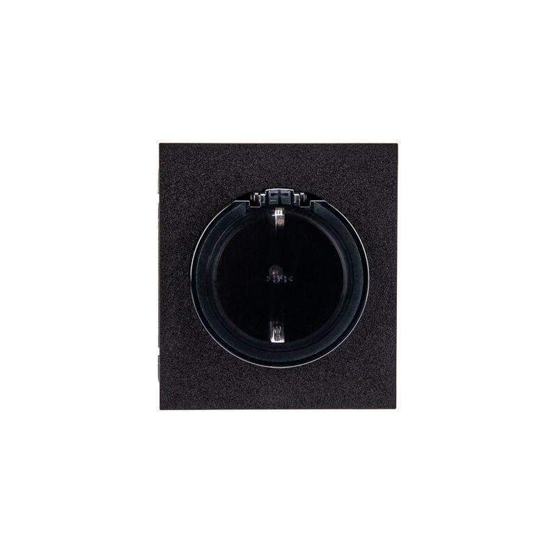 розетка 1-м сп strong miele 16а с заземл. защ. шторки и крышкой антрацит kranz kr-78-0702-5 от BTSprom.by