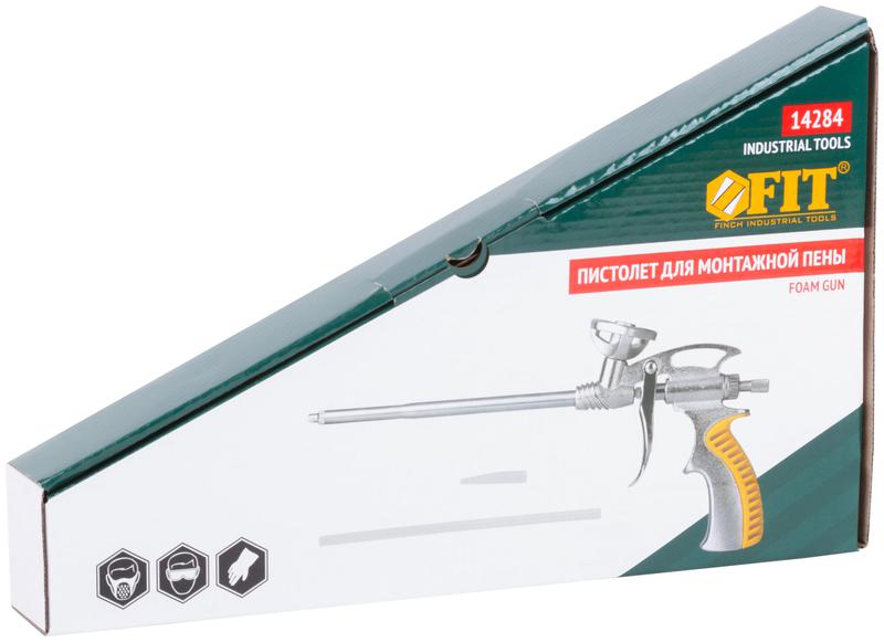  Пистолет для монтажной пены цельнометаллический прорезиненная ручка FIT 14284 фото в каталоге от BTSprom.by