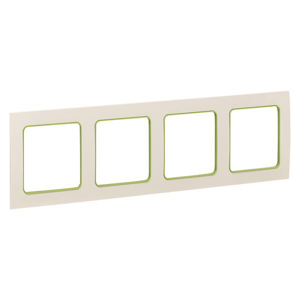  Рамка 4-м Стокгольм бел. с линией цвета зел. PROxima EKF EAM-G-303-10 фото в каталоге от BTSprom.by