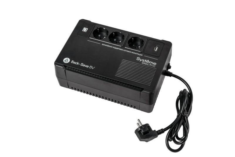  Источник бесперебойного питания Back-Save BV SE 400В.А AVR 3 Schuko 230В 1 USB-A SE BVSE400RS фото в каталоге от BTSprom.by