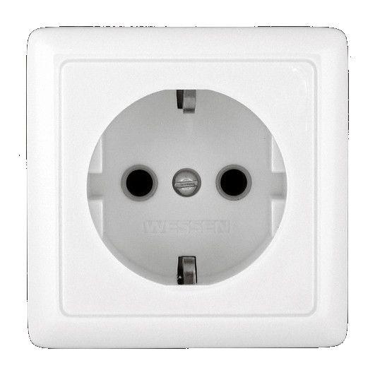  Розетка 1-м ОП Хит 16А IP20 250В с заземл. без защ. шторок с изолир. пластиной бел. SE RA16-133I-B фото в каталоге от BTSprom.by