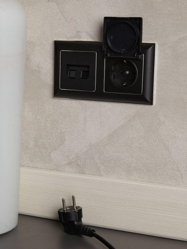  Розетка компьютерная двойн. СП RJ45 кат.6 BRITE РК11-2-БрЧ механизм черн. IEK BR-K20-2-K02 фото в каталоге от BTSprom.by