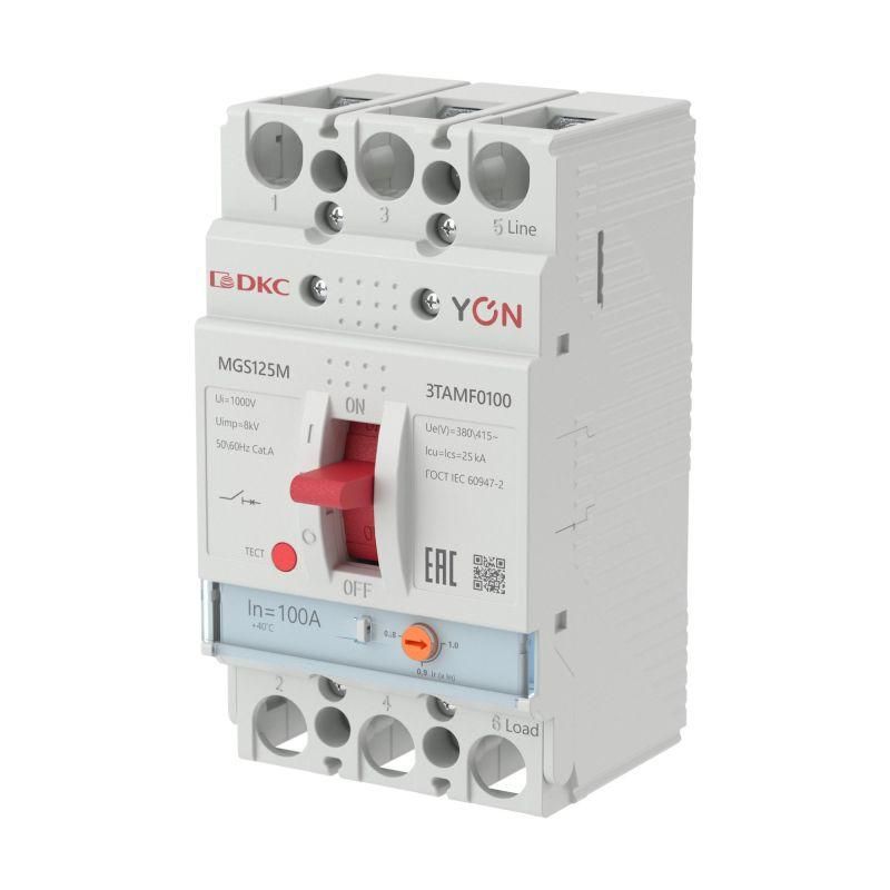 выключатель автоматический mgs125 3p 80-100a 25ka yon mgs125m-3tamf0100 от BTSprom.by
